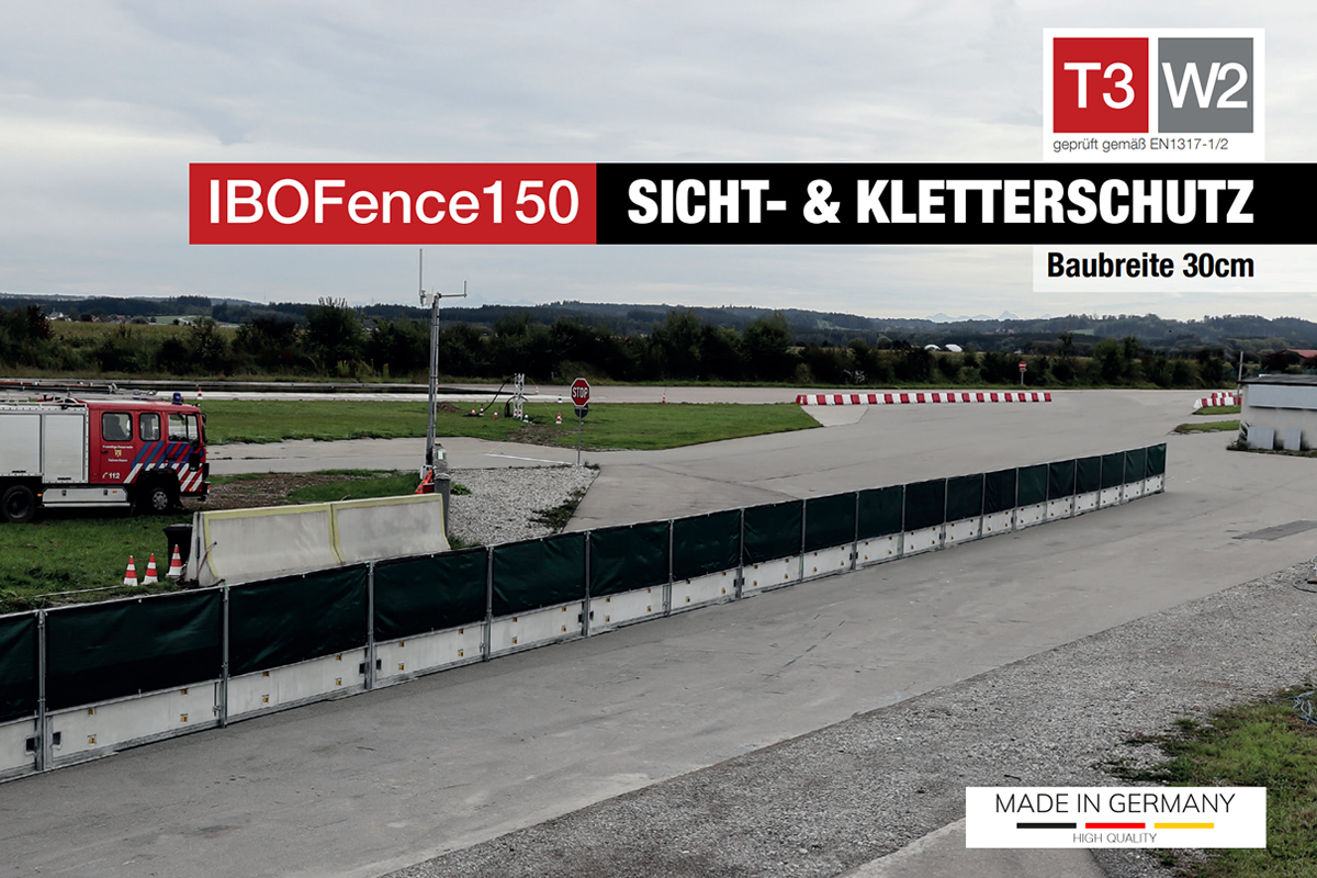 IBO Fence 150 Aufsatz- und Schutzzaun für Betonschutzwände IBO Fence 150 Aufsatz- und Schutzzaun für Betonschutzwände