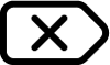 Pfeil mit umrandung in der mitte ein X