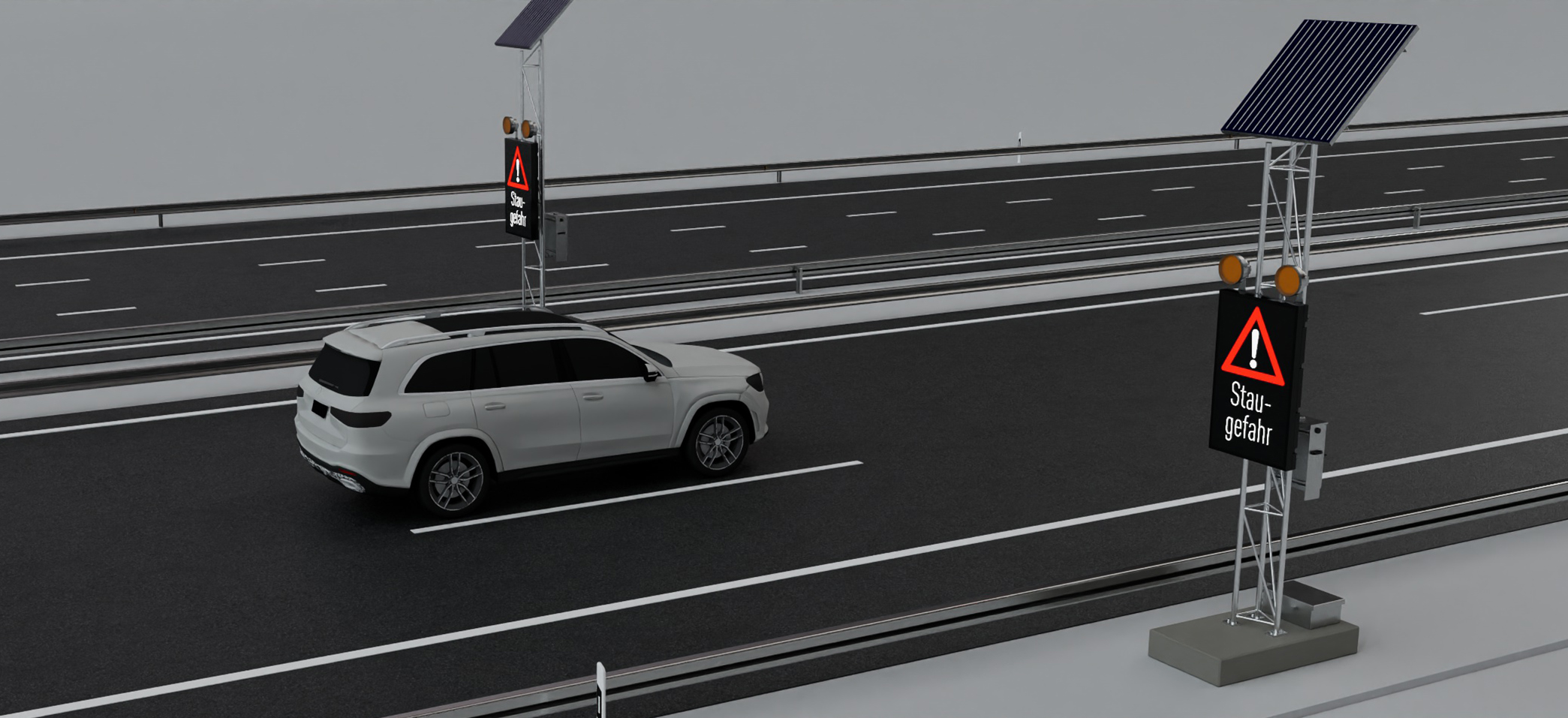 Mobile LED-Stauwarnanlage Mobile LED-Stauwarnanlage
