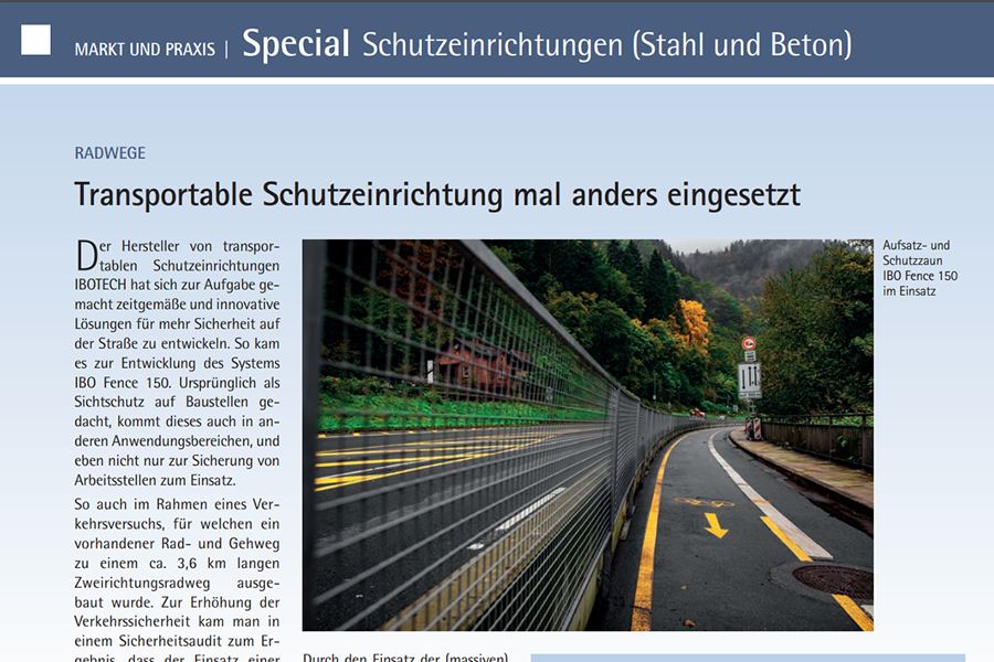 Transportable Schutzeinrichtung mal anders eingesetzt Transportable Schutzeinrichtung mal anders eingesetzt