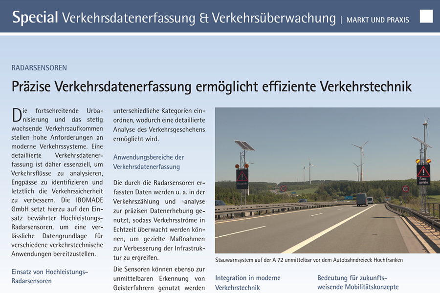 Präzise Verkehrsdatenerfassung ermöglicht effiziente Verkehrstechnik