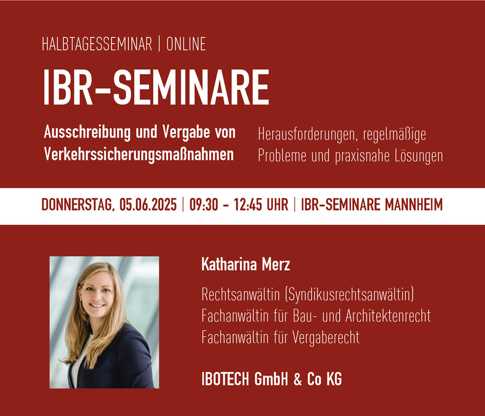 Seminar Ausschreibung und Vergabe von Verkehrssicherungsmaßnahmen