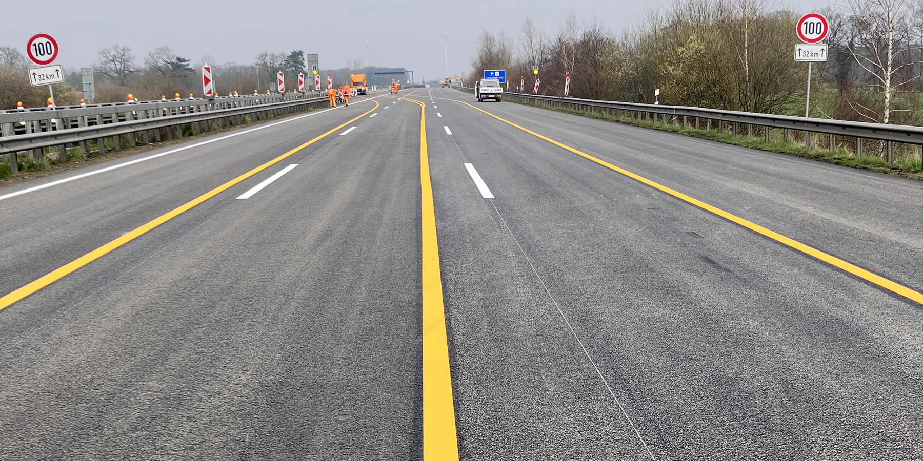 Temporäre Straßenmarkierungen