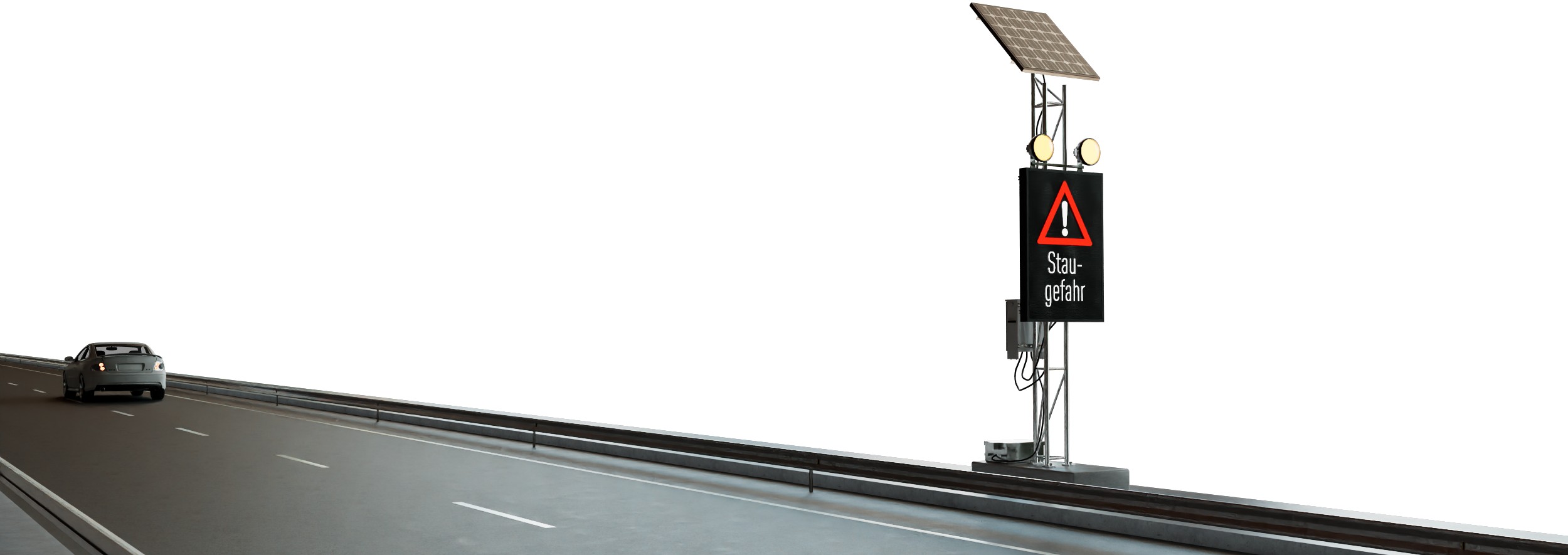 Mobile LED-Stauwarnanlage