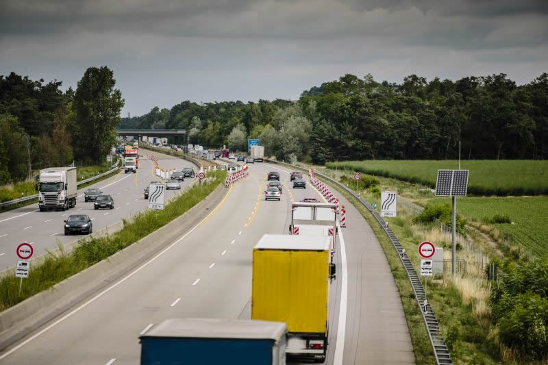 BAB A67, GE zwischen AS Lorsch und AD Viernheim