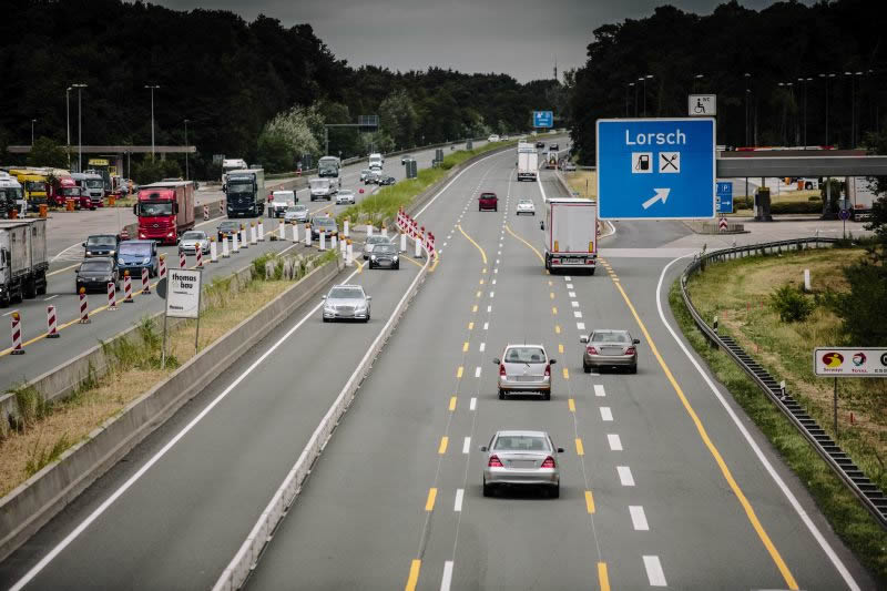 BAB A67, GE zwischen AS Lorsch und AD Viernheim