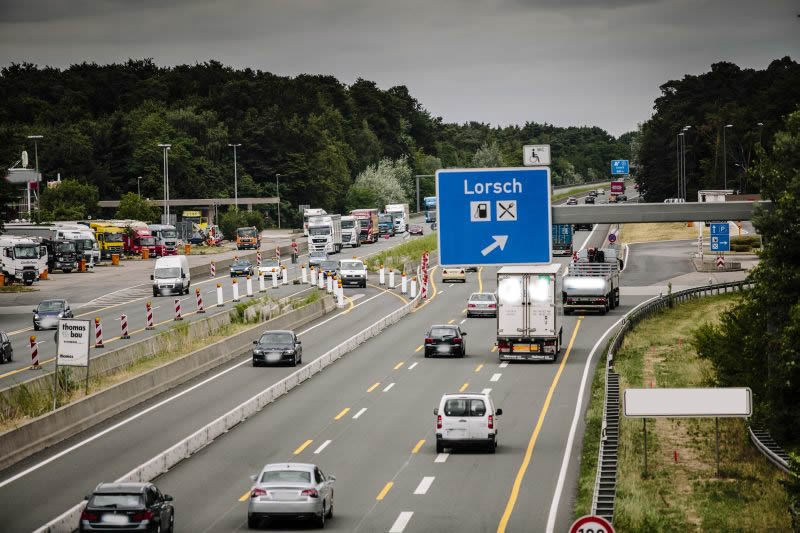 BAB A67, GE zwischen AS Lorsch und AD Viernheim