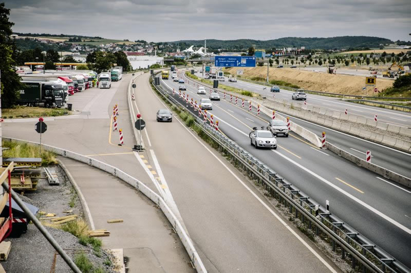 BAB A6, Erweiterung T+R Anlage Kraichgau bei Sinsheim