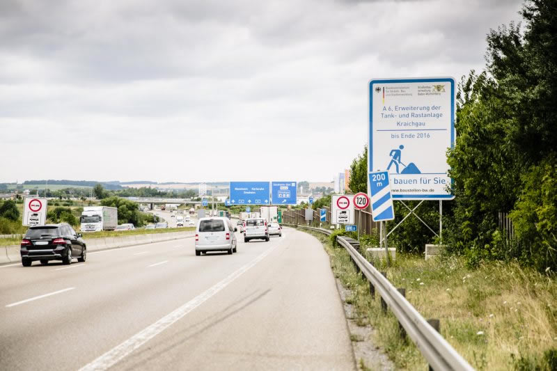 BAB A6, Erweiterung T+R Anlage Kraichgau bei Sinsheim