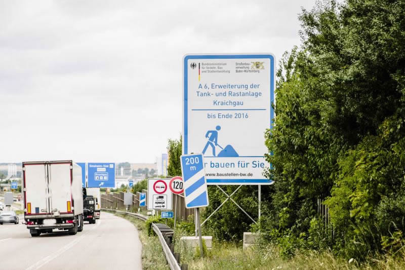 BAB A6, Erweiterung T+R Anlage Kraichgau bei Sinsheim