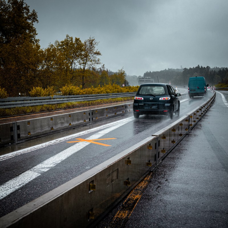 A93 Nord Pentling, Vorarbeiten Deckenerneuerung Markierung 